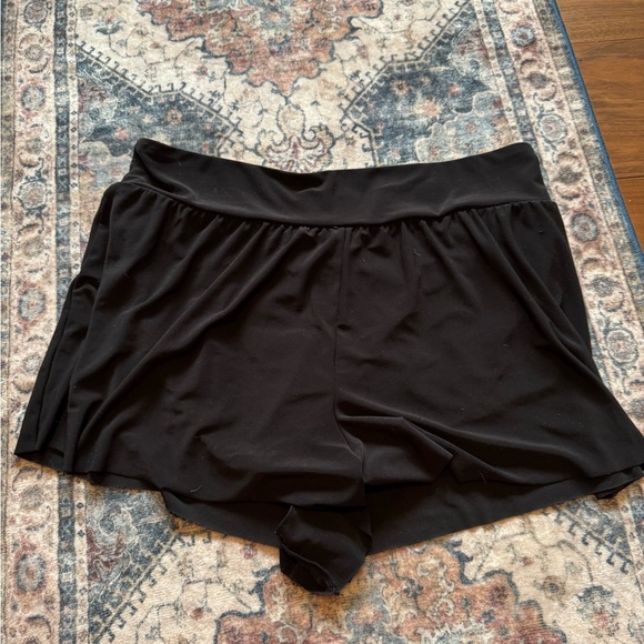 Aqua Green Black Swim Skorts - Picture 2 of 5